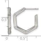 Stainless Steel Textured C-Hoop Earrings for Women