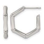 Stainless Steel Textured C-Hoop Earrings for Women