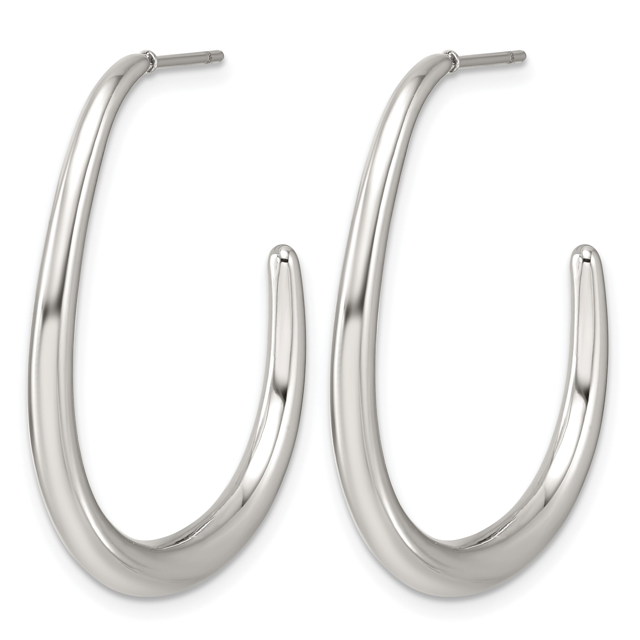 Stainless Steel J-Hoop Earrings for Women