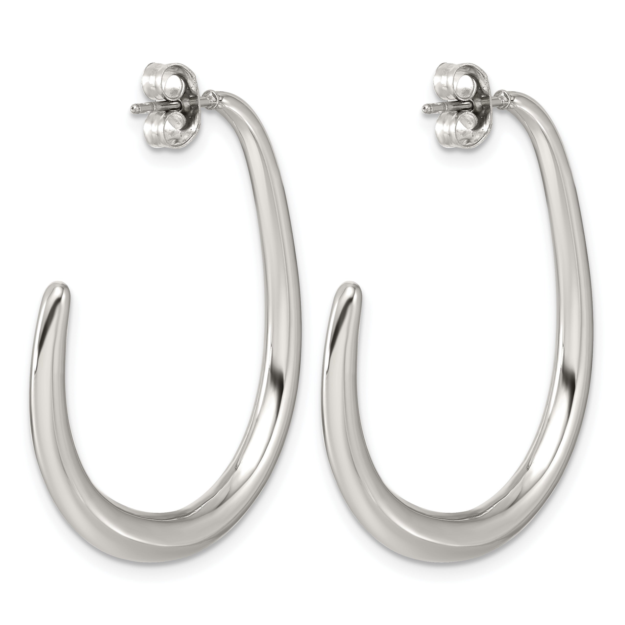 Stainless Steel J-Hoop Earrings for Women