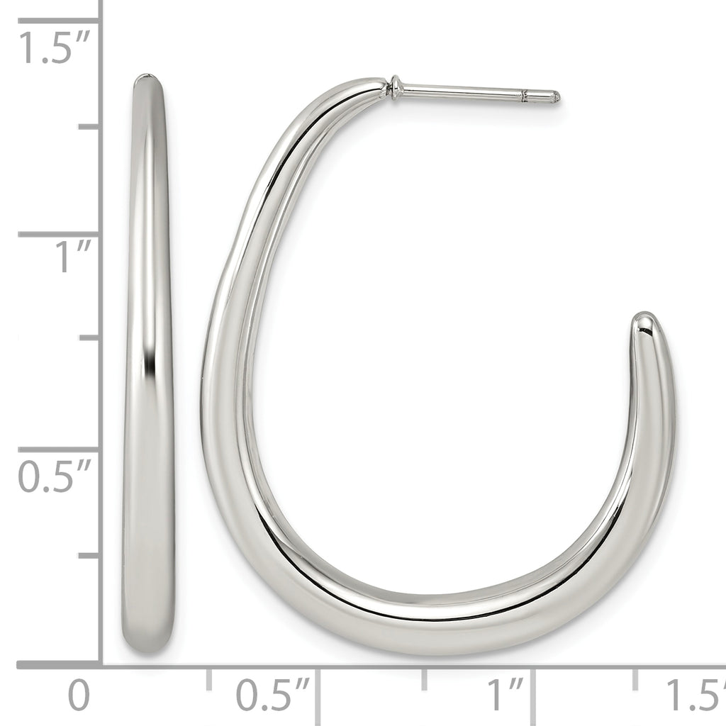 Stainless Steel J-Hoop Earrings for Women