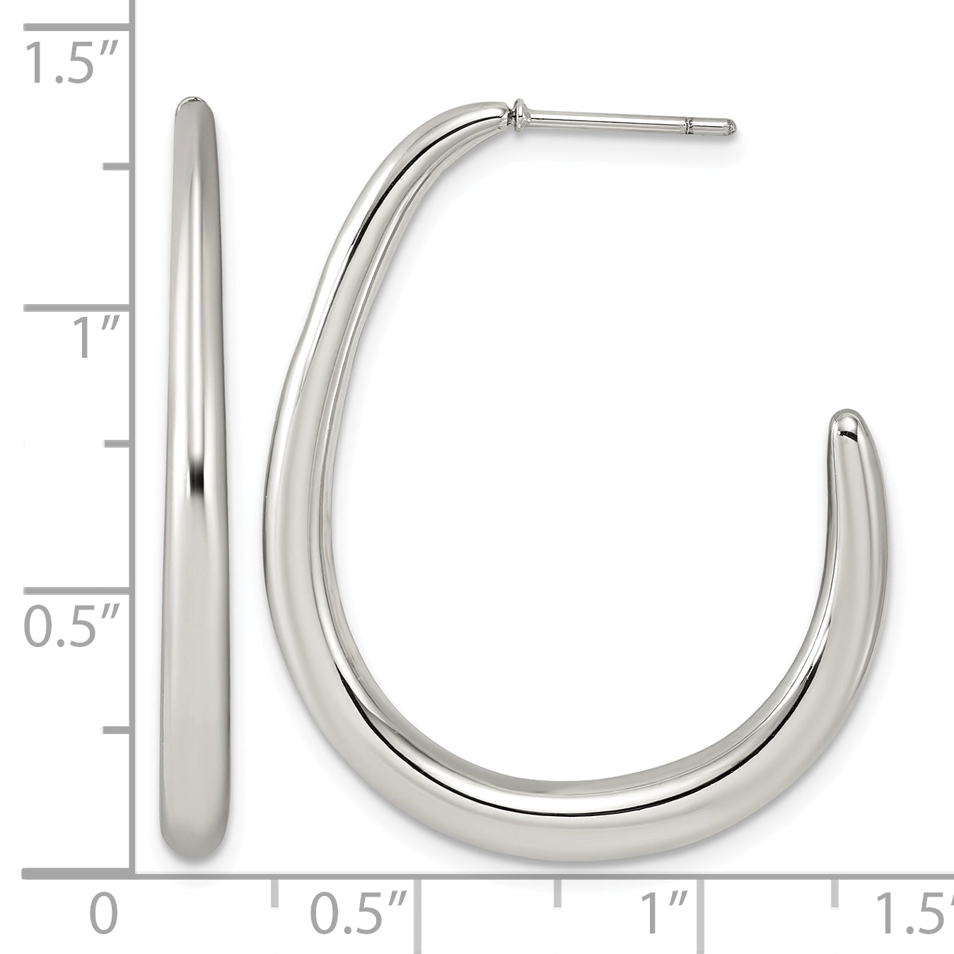 Stainless Steel J-Hoop Earrings for Women