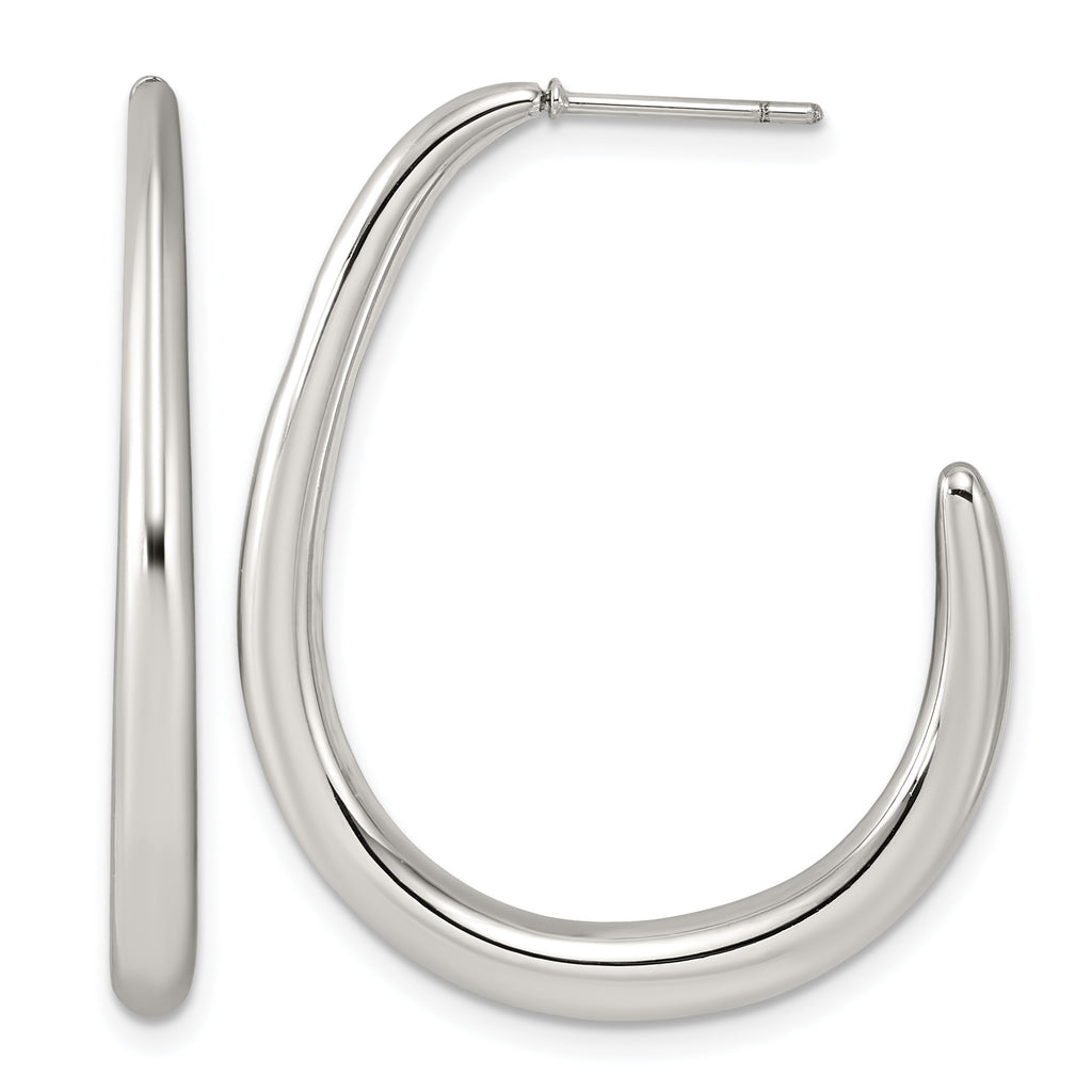 Stainless Steel J-Hoop Earrings for Women