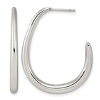Stainless Steel J-Hoop Earrings for Women