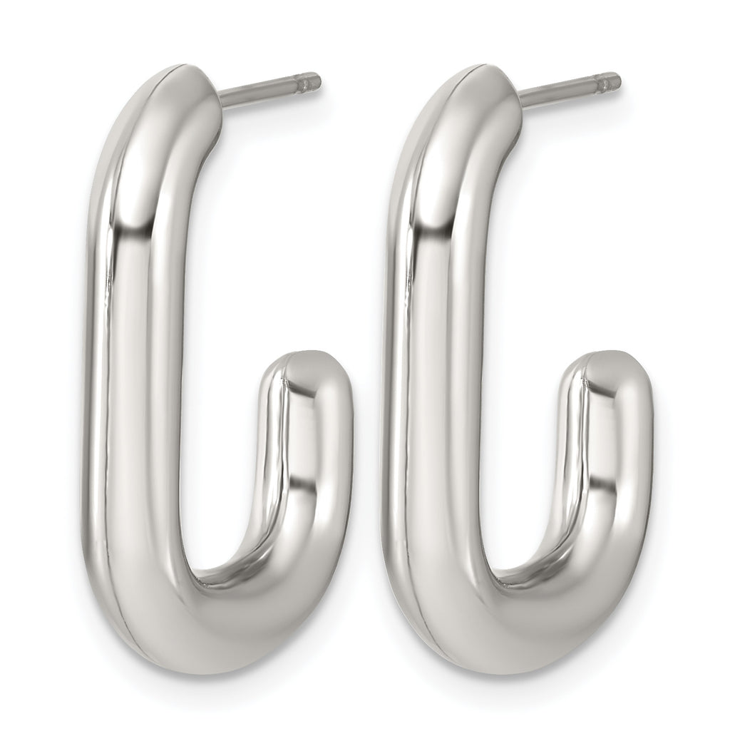 Stainless Steel J-Hoop Earrings for Women
