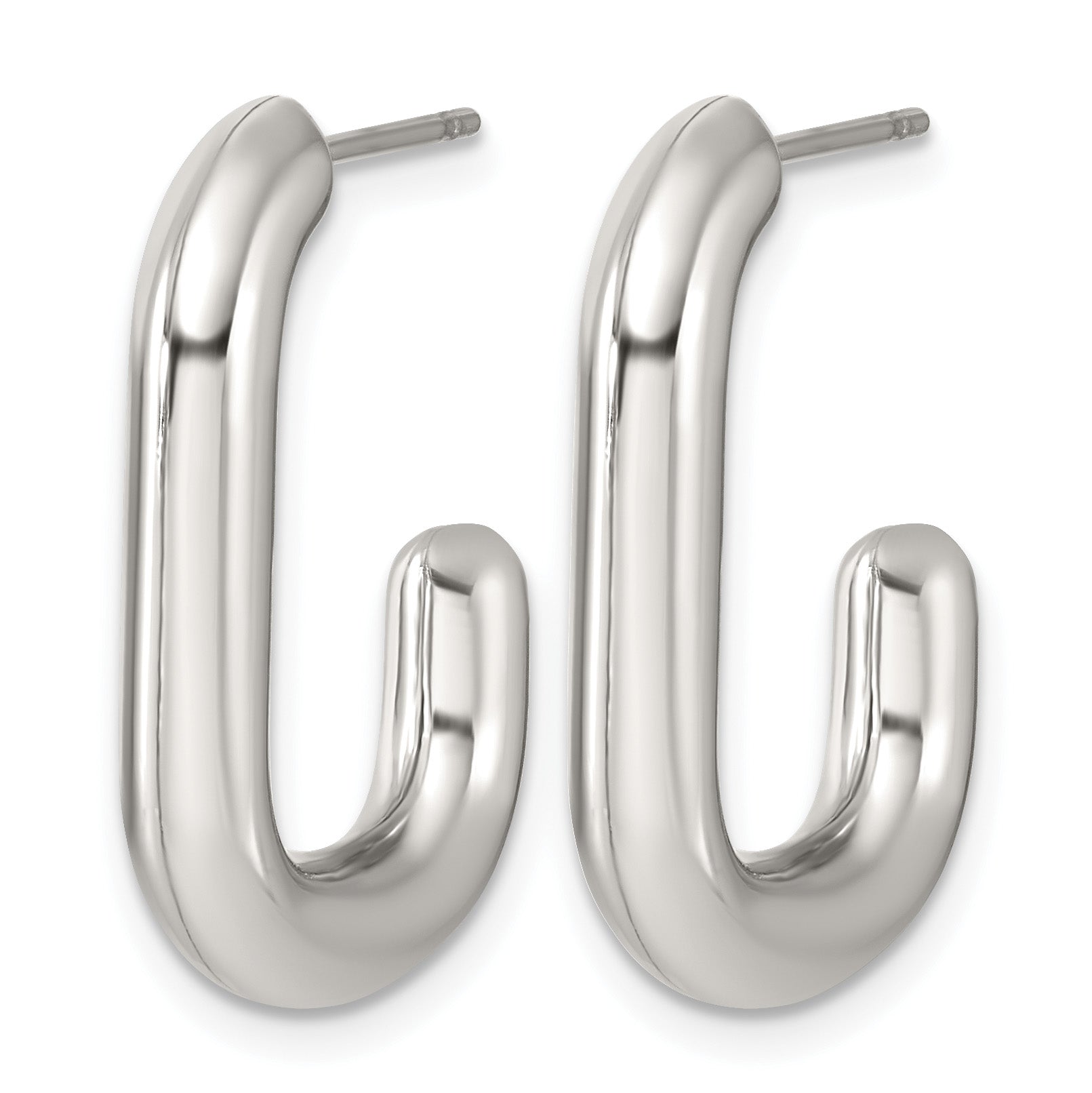 Stainless Steel J-Hoop Earrings for Women