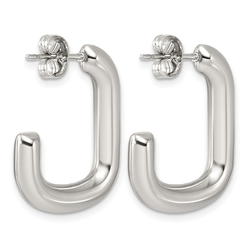 Stainless Steel J-Hoop Earrings for Women