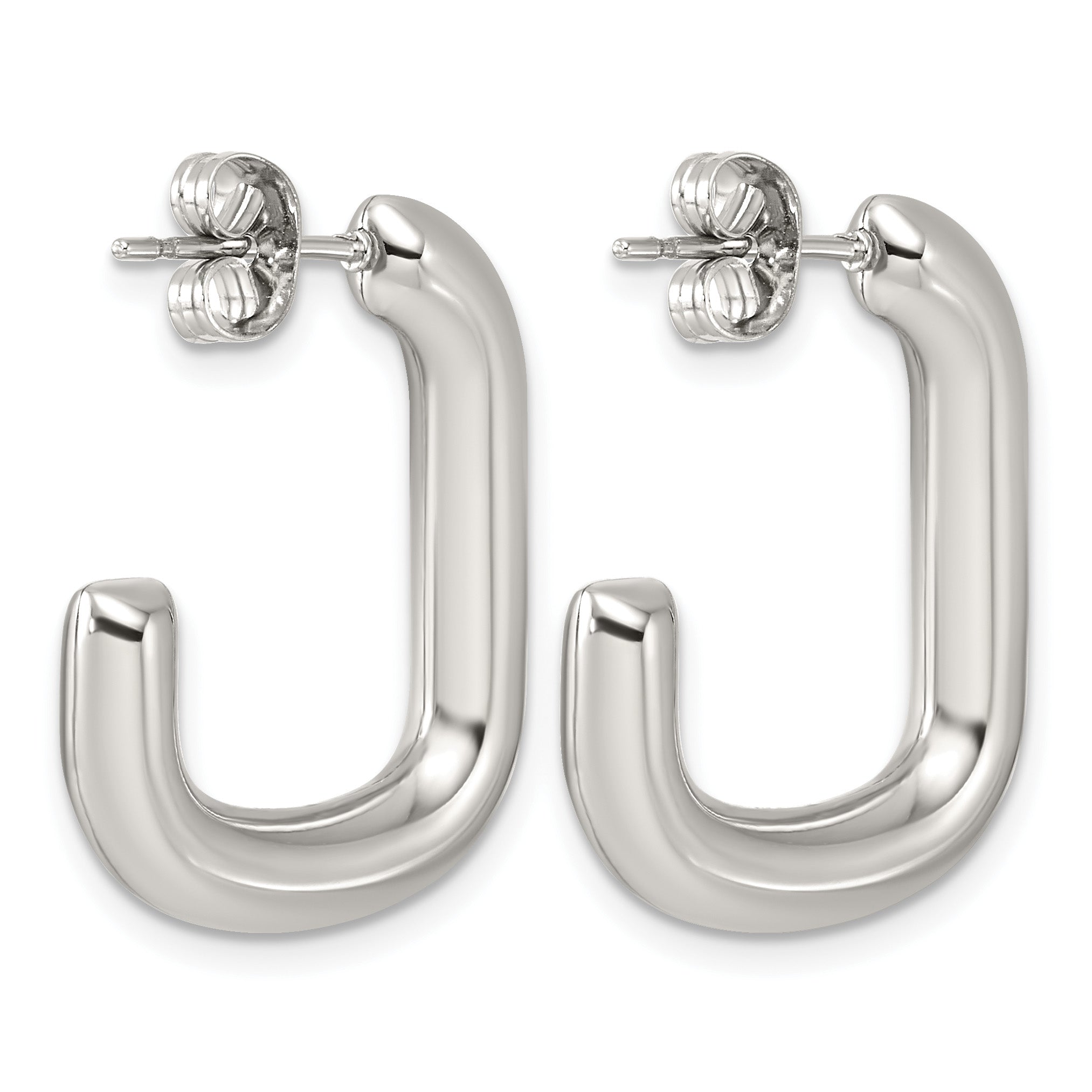 Stainless Steel J-Hoop Earrings for Women