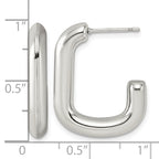 Stainless Steel J-Hoop Earrings for Women