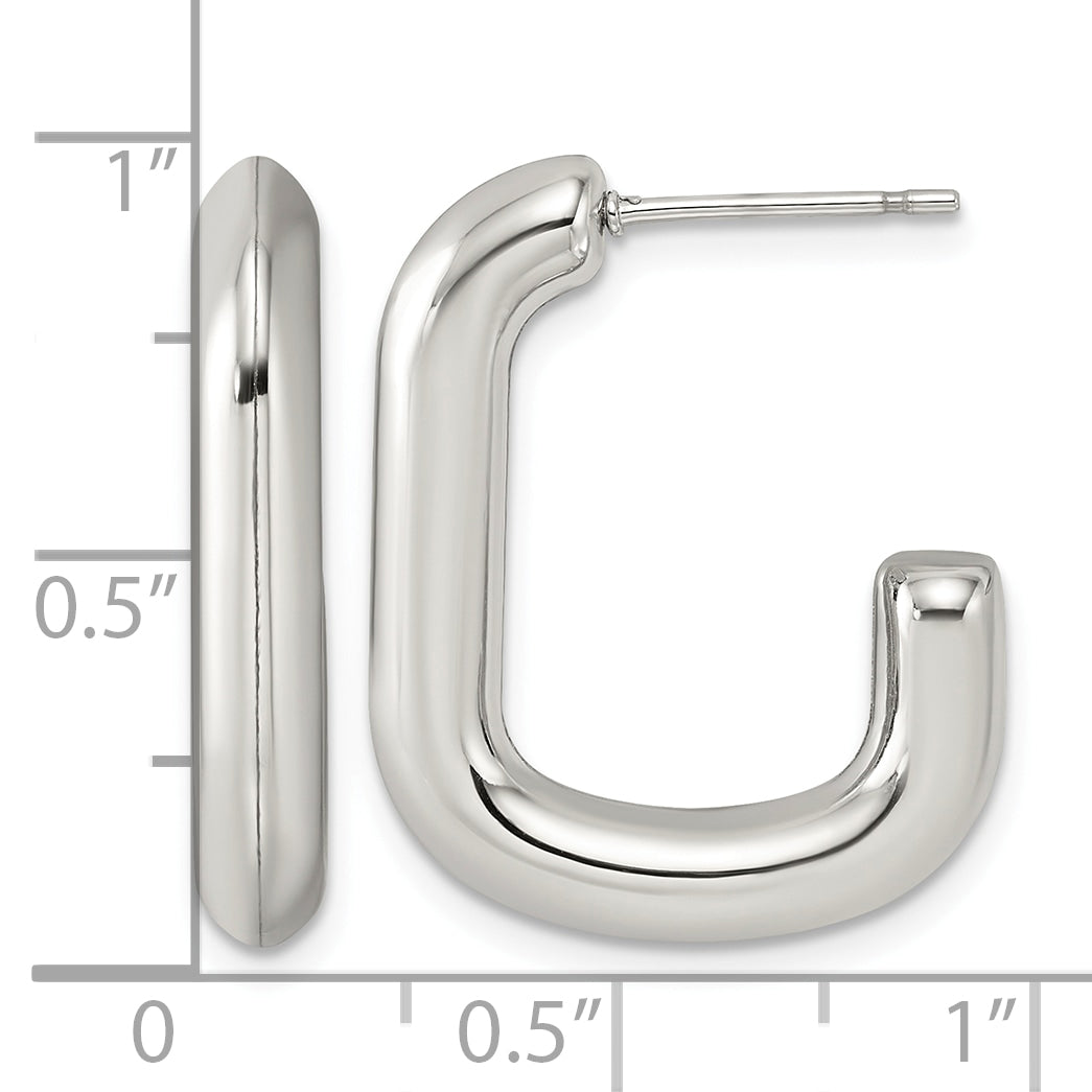 Stainless Steel J-Hoop Earrings for Women