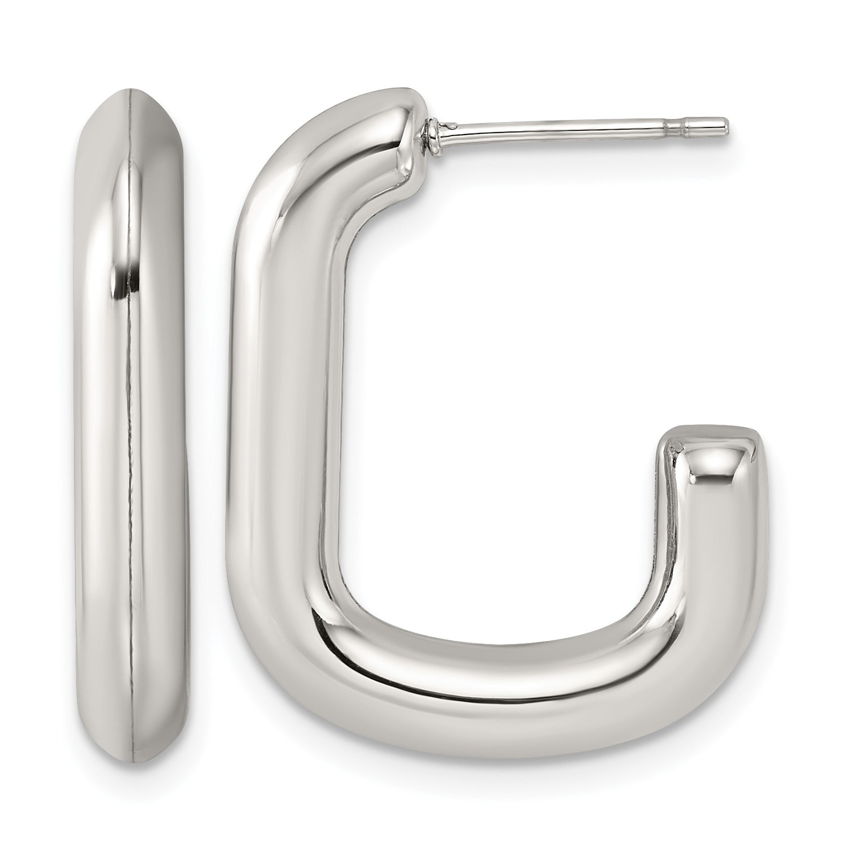 Polished Stainless Steel Hoop Earrings 20.1mm Main image