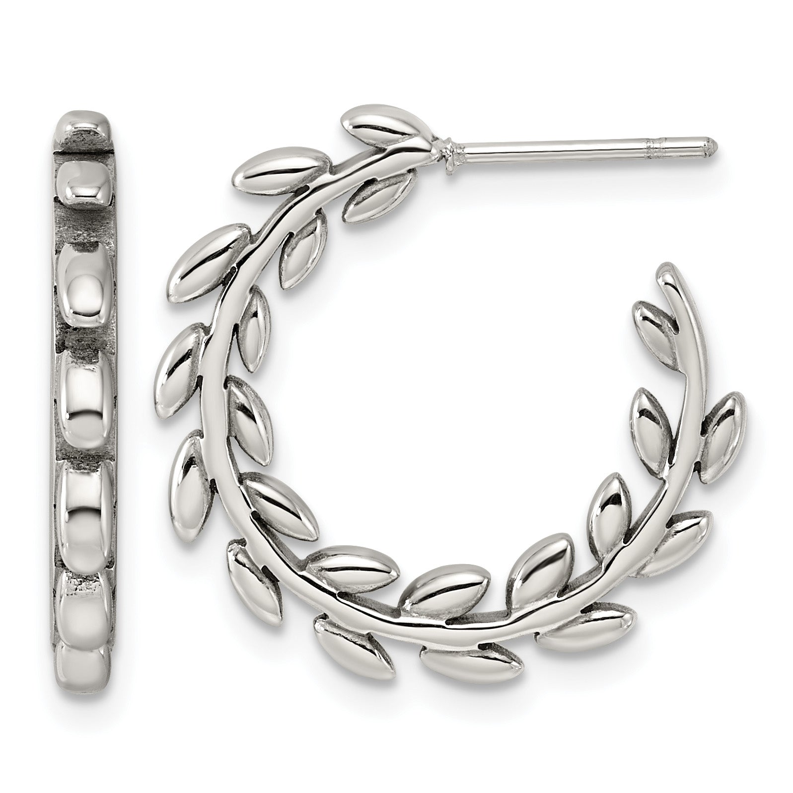 Polished Stainless Steel Hoop Earrings 22.1mm Main image