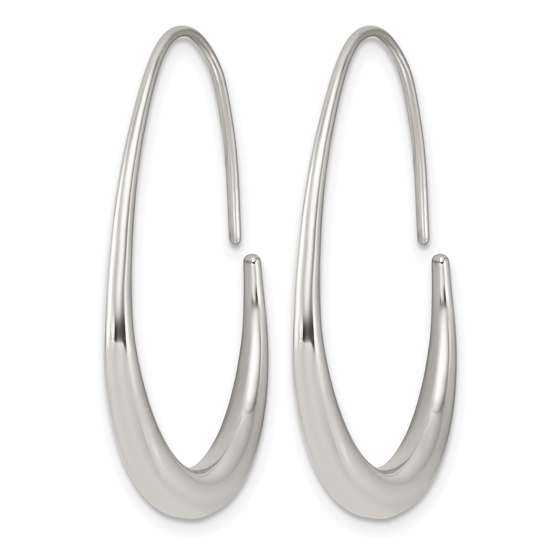 Polished Stainless Steel Hoop Earrings 28.8mm Secondary image