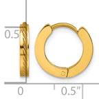 Stainless Steel Gold-Tone Hinged Huggie Hoop Earrings for Women