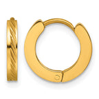 Stainless Steel Gold-Tone Hinged Huggie Hoop Earrings for Women