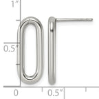 Polished Stainless Steel Button Earrings 7.95mm