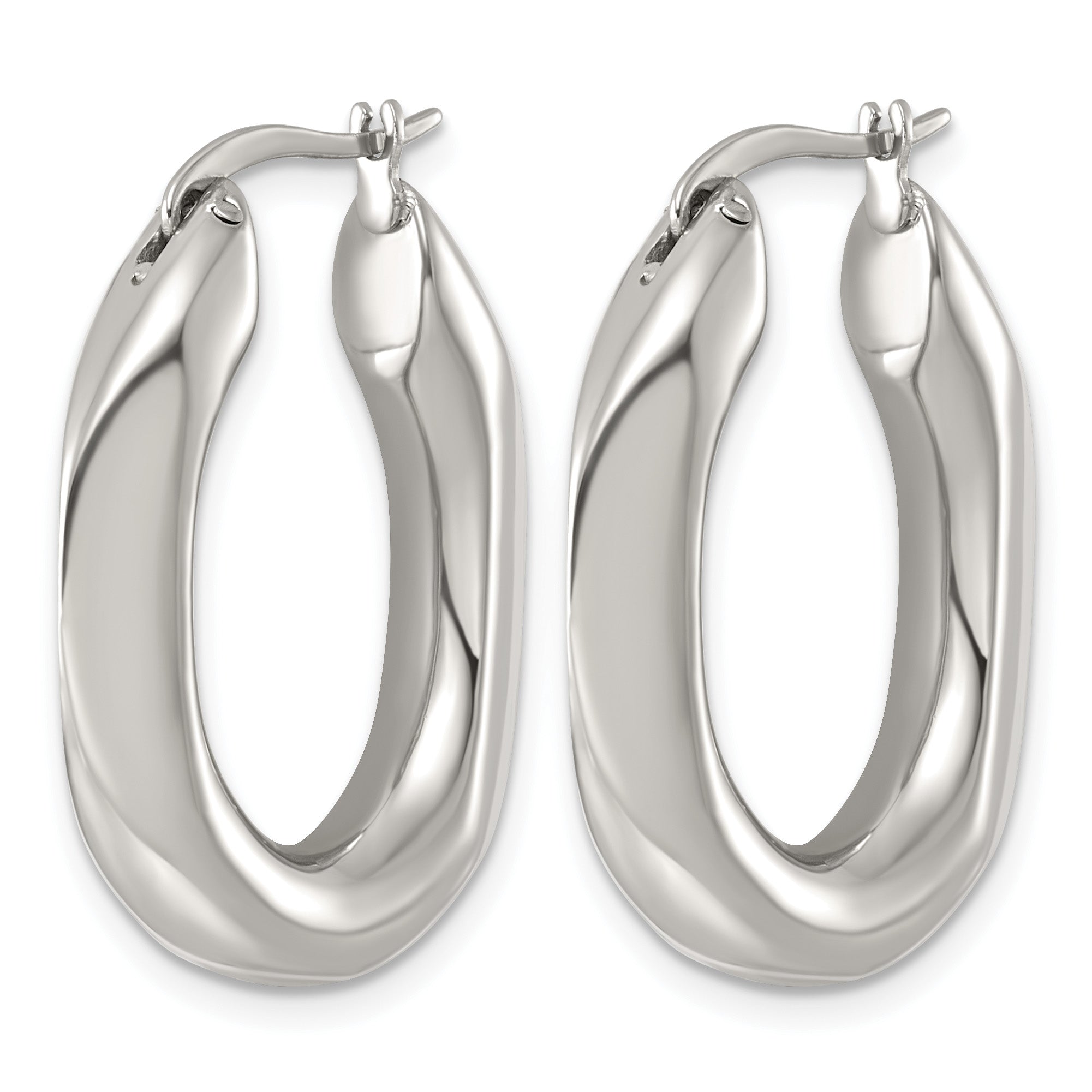 Polished Stainless Steel Hoop Earrings 22.2mm Secondary image