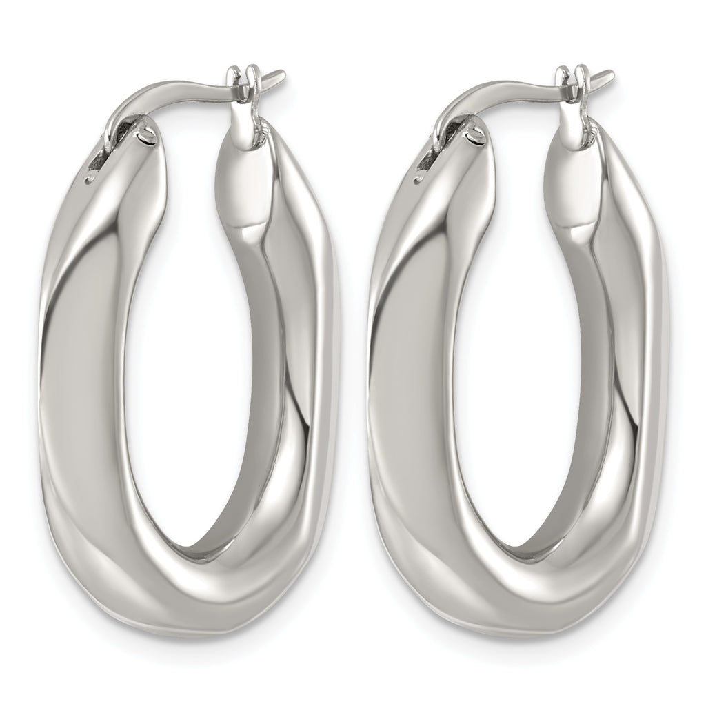 Stainless Steel Oval Hoop Earrings for Women