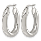 Stainless Steel Oval Hoop Earrings for Women