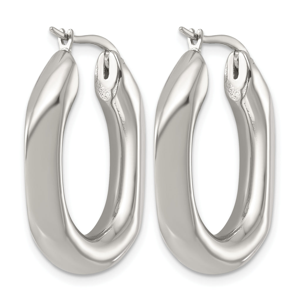 Stainless Steel Oval Hoop Earrings for Women