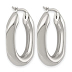 Stainless Steel Oval Hoop Earrings for Women