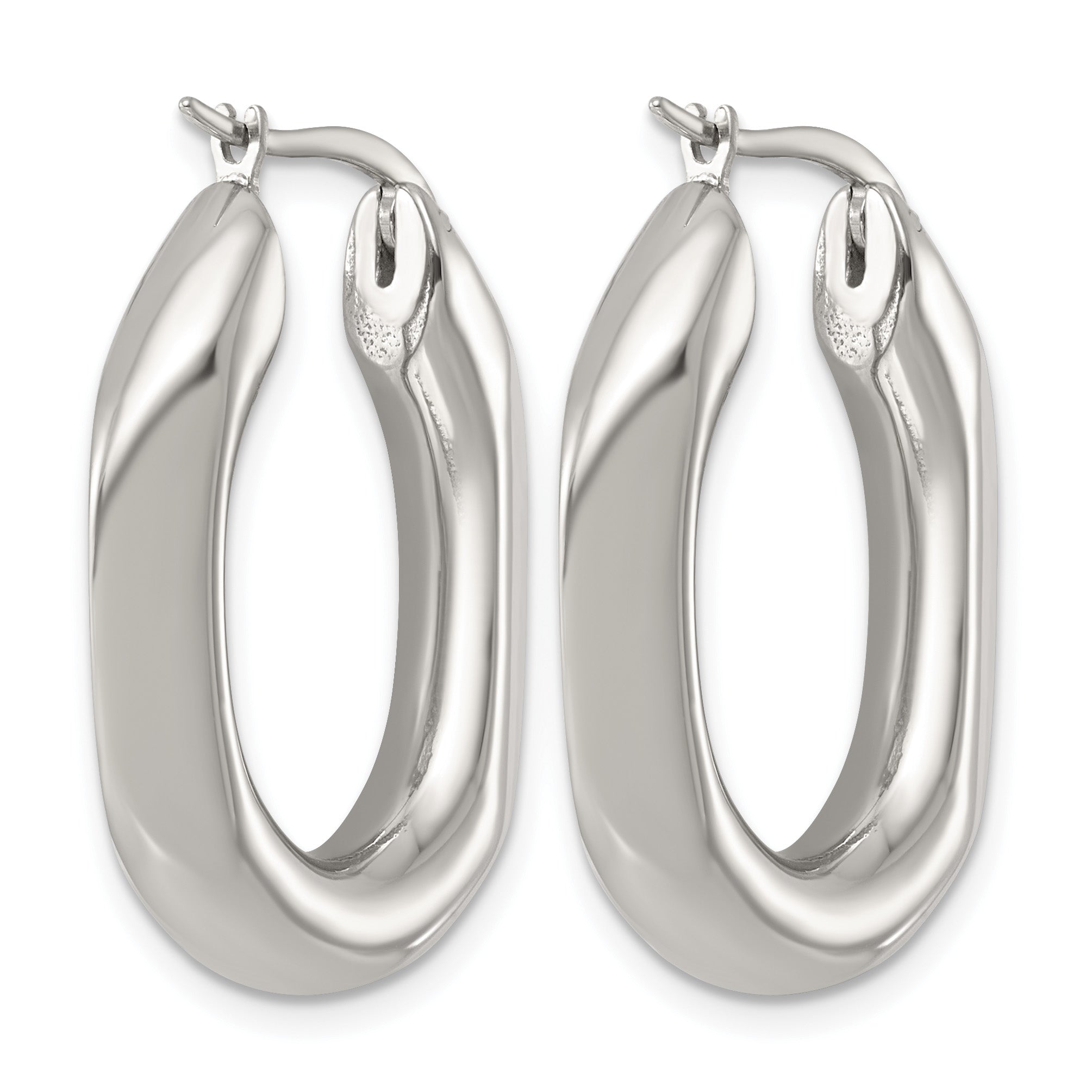 Stainless Steel Oval Hoop Earrings for Women