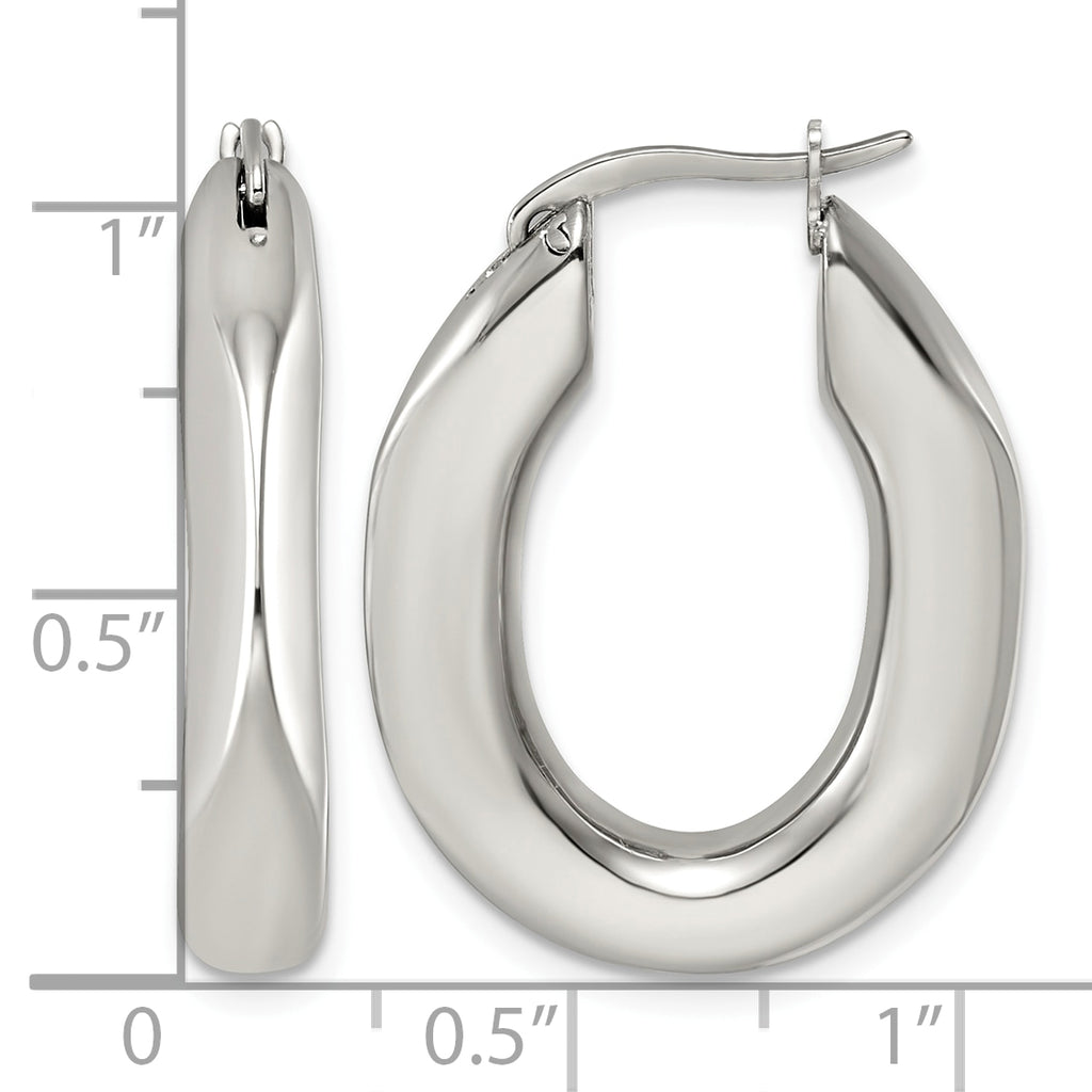 Stainless Steel Oval Hoop Earrings for Women