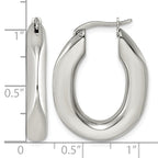 Stainless Steel Oval Hoop Earrings for Women