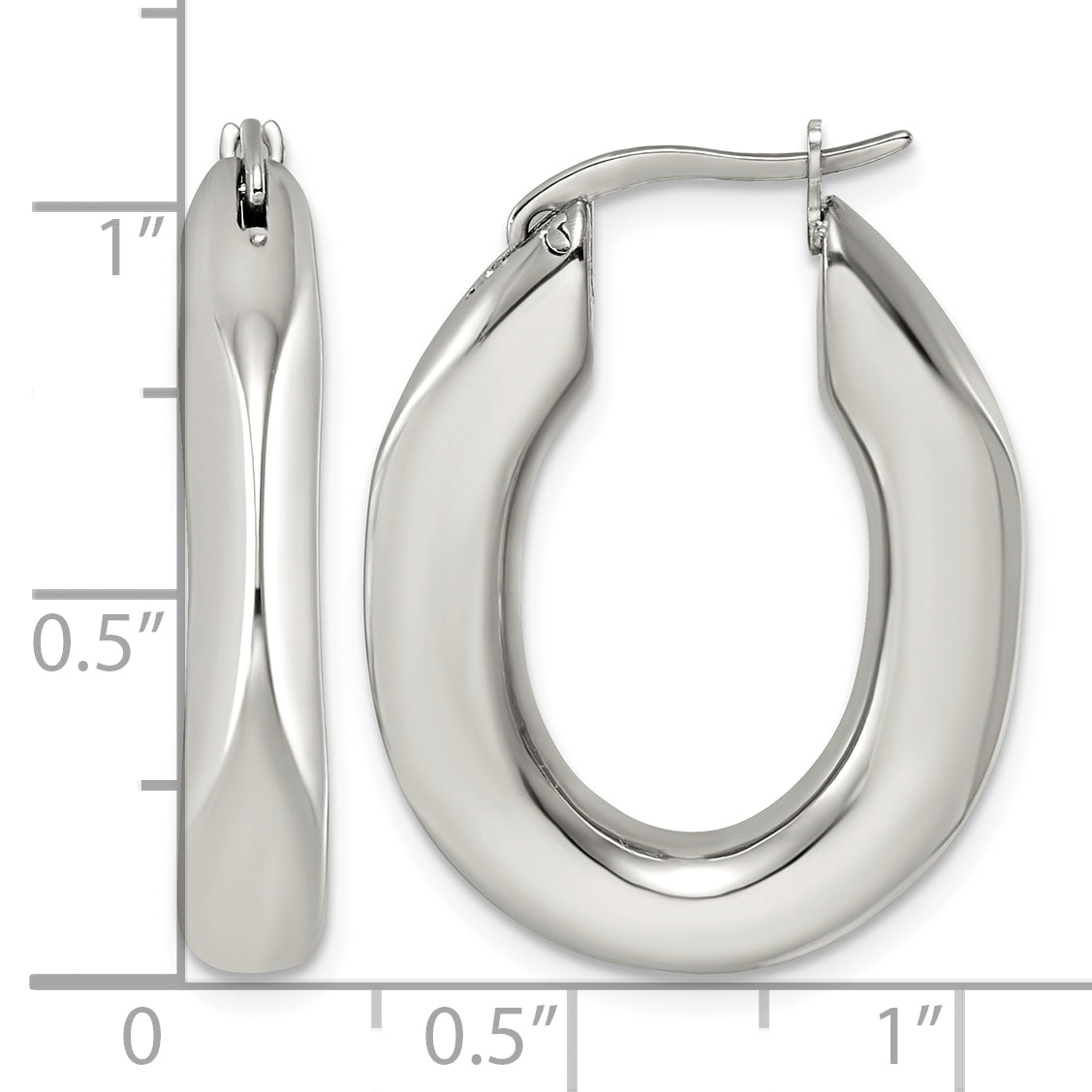 Stainless Steel Oval Hoop Earrings for Women