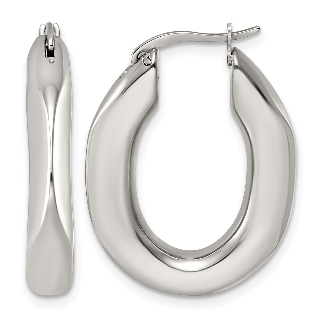 Stainless Steel Oval Hoop Earrings for Women
