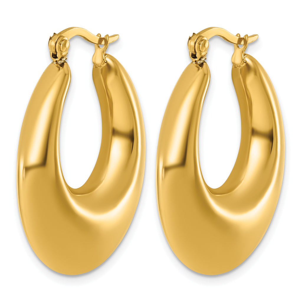Stainless Steel Gold-Tone Hoop Earrings for Women