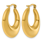 Stainless Steel Gold-Tone Hoop Earrings for Women
