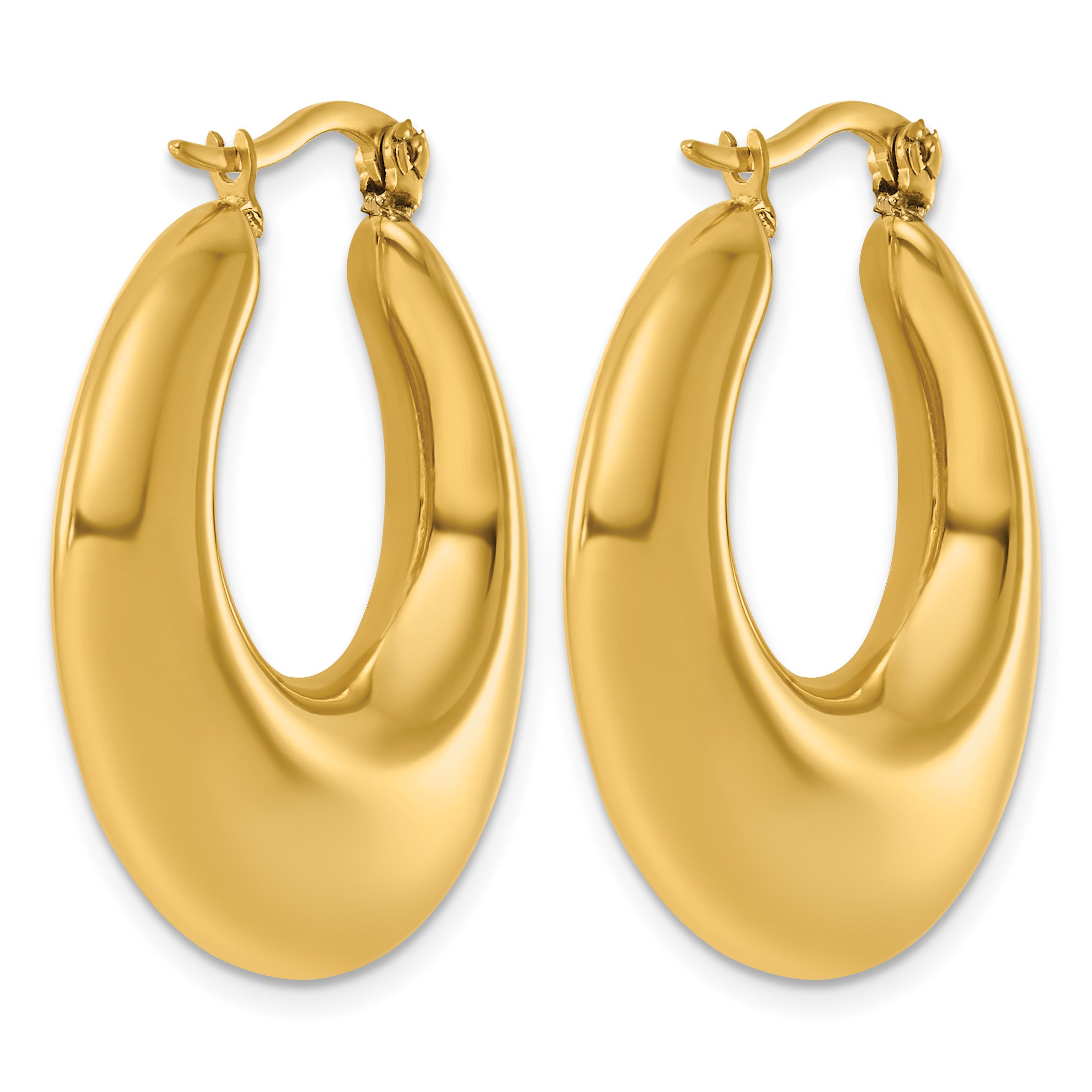 Stainless Steel Gold-Tone Hoop Earrings for Women