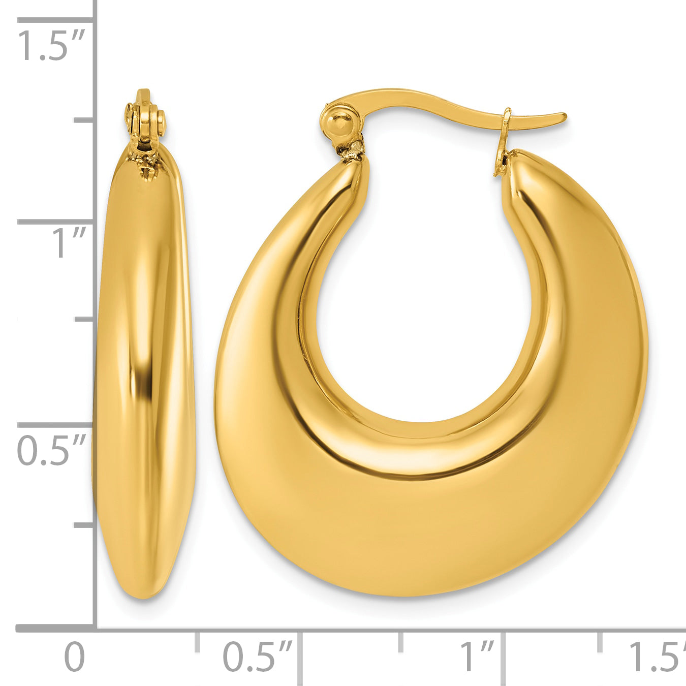 Stainless Steel Gold-Tone Hoop Earrings for Women
