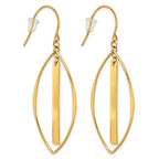 Stainless Steel Gold-Tone Textured Drop Dangle Earrings for Women