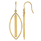 Stainless Steel Gold-Tone Textured Drop Dangle Earrings for Women