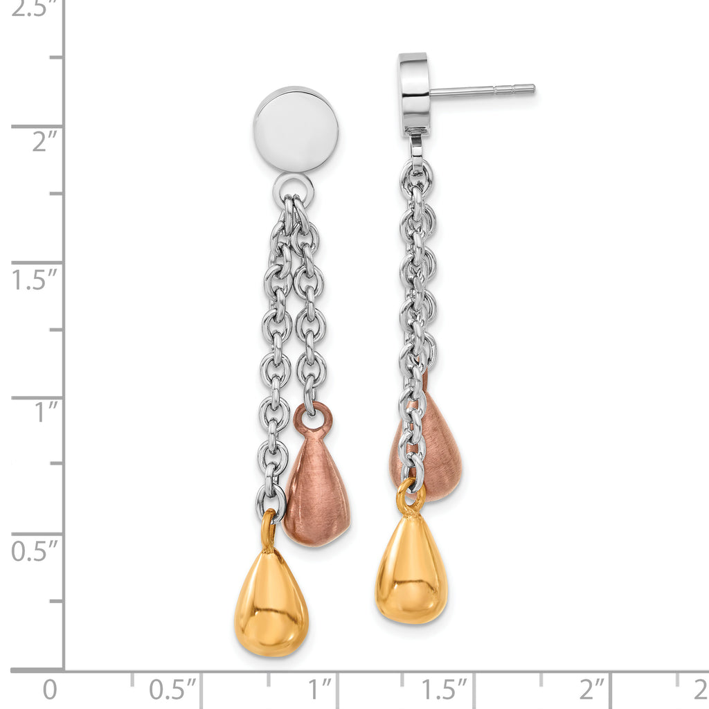 Stainless Steel Multi-Color Polished Teardrop Drop Dangle Earrings for Women