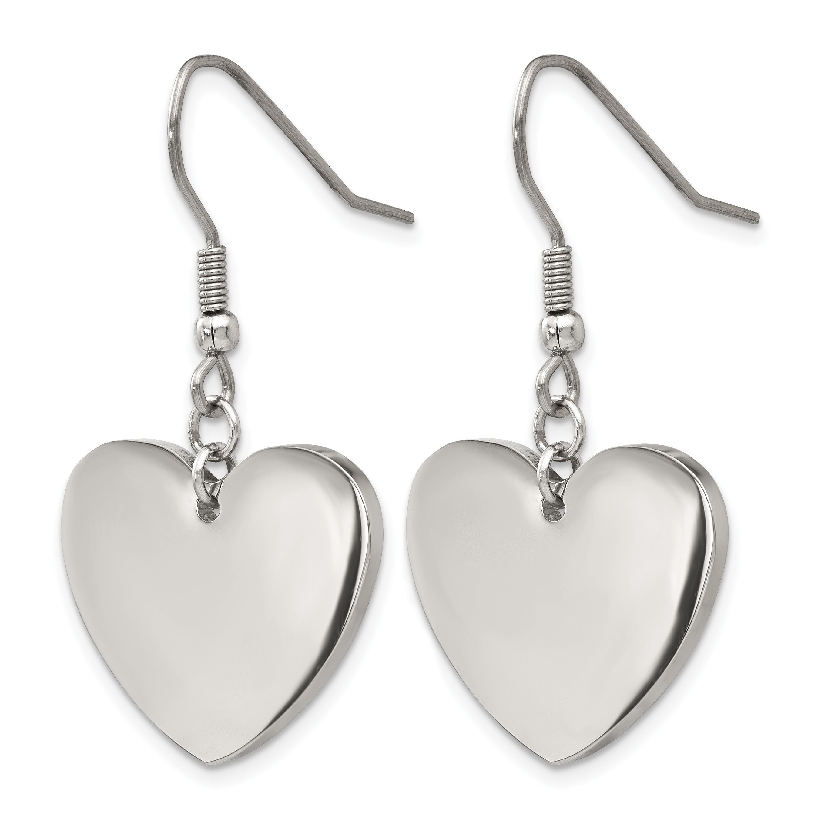 Stainless Steel Polished Heart Drop Dangle Earrings for Women Secondary image