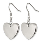Stainless Steel Polished Heart Drop Dangle Earrings for Women