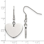 Stainless Steel Polished Heart Drop Dangle Earrings for Women