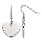 Stainless Steel Polished Heart Drop Dangle Earrings for Women