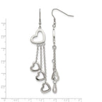 Stainless Steel Polished Heart Drop Dangle Earrings for Women