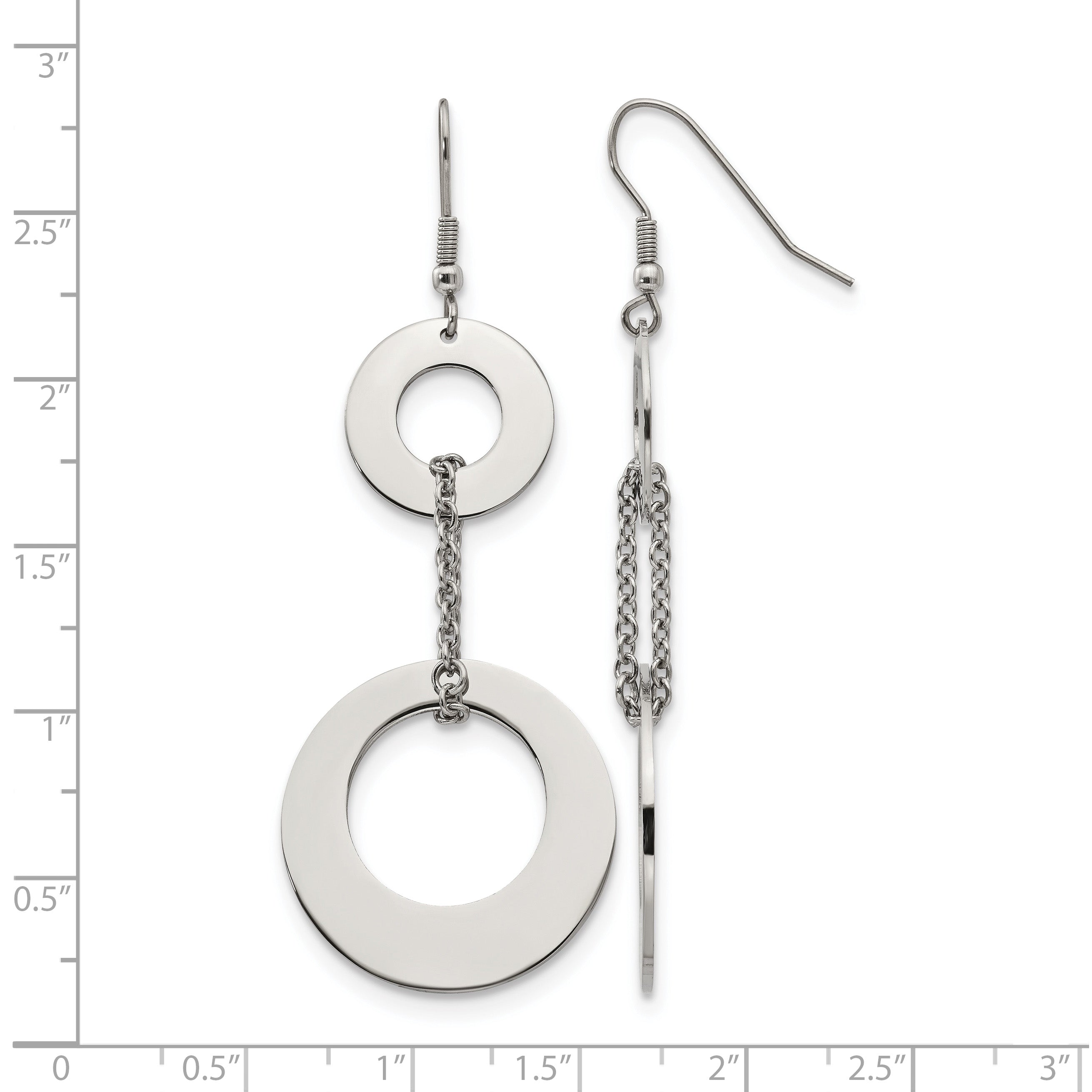 Stainless Steel Polished Drop Dangle Earrings for Women