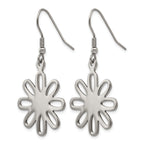 Stainless Steel Polished Flower Drop Dangle Earrings for Women