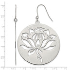 Stainless Steel Polished Flower Drop Dangle Earrings for Women