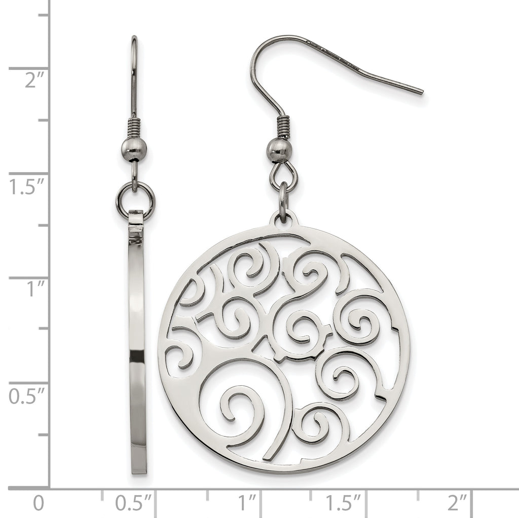 Stainless Steel Polished Drop Dangle Earrings for Women