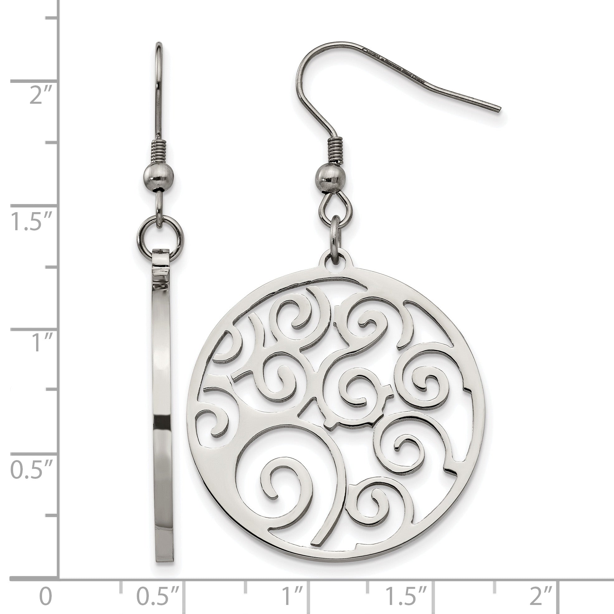 Stainless Steel Polished Drop Dangle Earrings for Women