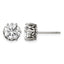 Stainless Steel Antiqued Round Cubic Zirconia Stud Earrings