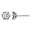 Stainless Steel Polished & Antiqued Cubic Zirconia Stud Earrings