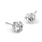 Stainless Steel Polished Round Cubic Zirconia Stud Earrings